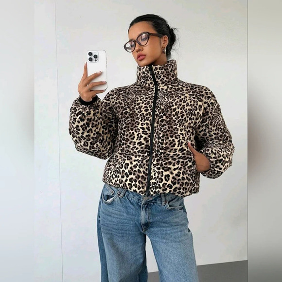 Jackets & Blazers - New Leopard Print Padded Coat For Women, Autumn/Winter Fall Women Dresses